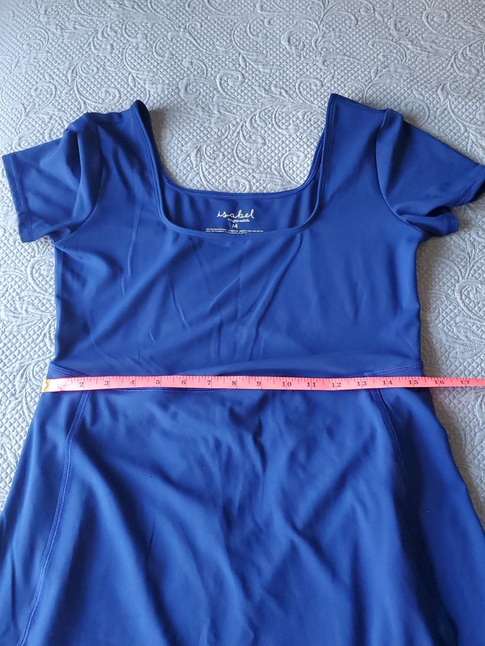 Isabel Maternity Royal Blue Square-Neck Athletic Dress - Picture 3 of 5
